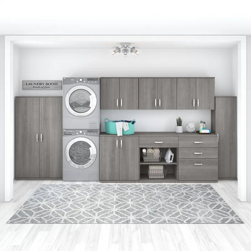 3-Drawer Floor Storage Cabinet with Brushed Nickel Pulls, White
