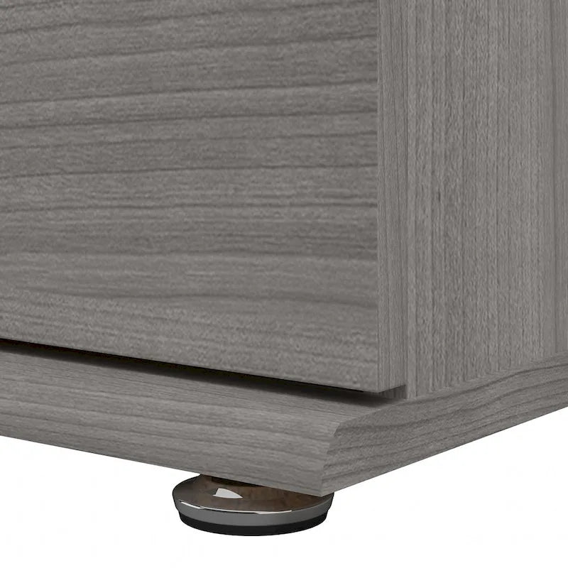 3-Drawer Floor Storage Cabinet with Brushed Nickel Pulls, White