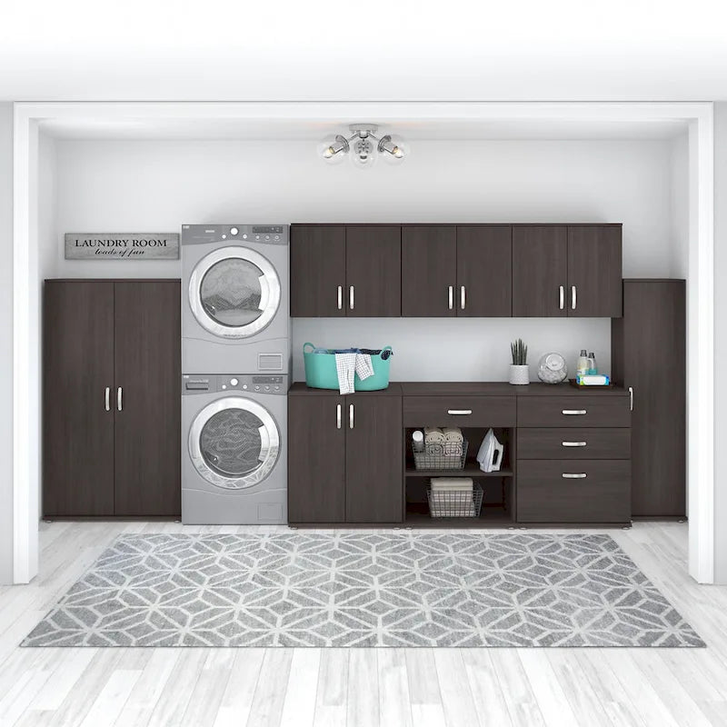 3-Drawer Floor Storage Cabinet with Brushed Nickel Pulls, White