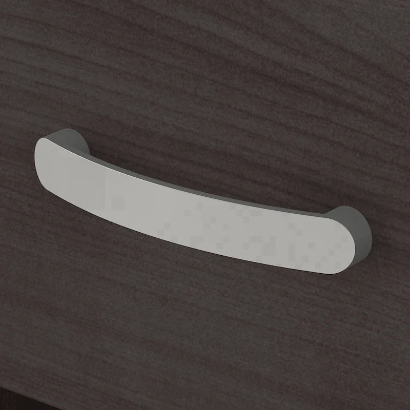 3-Drawer Floor Storage Cabinet with Brushed Nickel Pulls, White