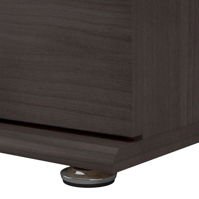 3-Drawer Floor Storage Cabinet with Brushed Nickel Pulls, White