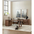 Walnut Lateral File Cabinet 2-Drawer Dark Bronze Pulls Home Office