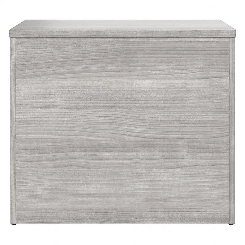 Modern Office Storage Cabinet with Drawers Open Shelves Locking File Storm Gray