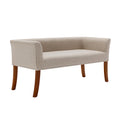Fabric Upholstered Accent Bench with Nailhead Trim and Splayed Wooden Legs