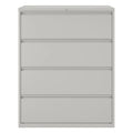 4-Drawer Wide Lateral File Cabinet with Lock Light Gray Steel
