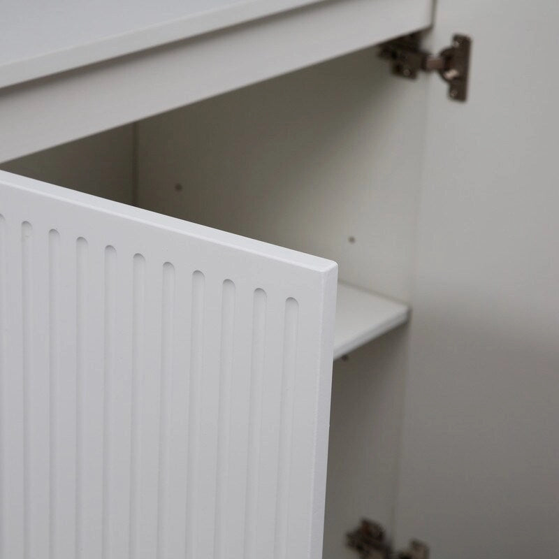 Fluted Panel Sideboard Storage Cabinet with Gold Legs White Black