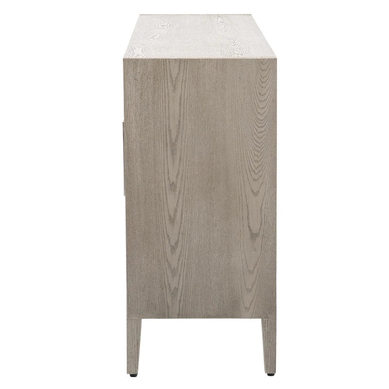 Tempered Glass Door Sideboard Cabinet with Adjustable Shelves and Metal Legs