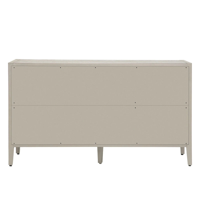 Tempered Glass Door Sideboard Cabinet with Adjustable Shelves and Metal Legs