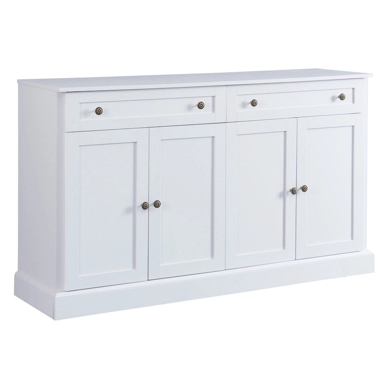 White Sideboard Buffet Cabinet with 4 Doors and 2 Drawers