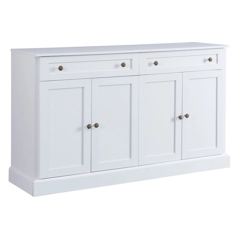 White Sideboard Buffet Cabinet with 4 Doors and 2 Drawers
