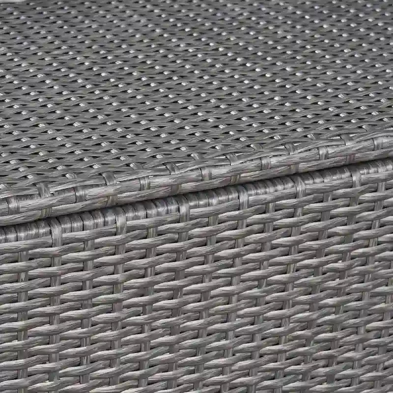 Outdoor Wicker Storage Bench with Lid, Brown Multi & Grey