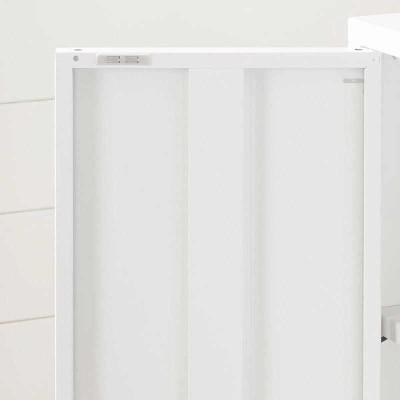 Pure White Two-Door Metal Storage Cabinet with Slim Handles and Adjustable Shelves
