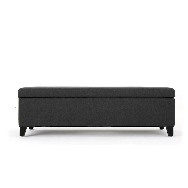 Upholstered Storage Bench with Birch Legs for Bedroom and Entryway