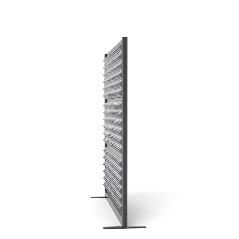 Acoustic Pyramid Panel Room Divider with Aluminum Frame Grey