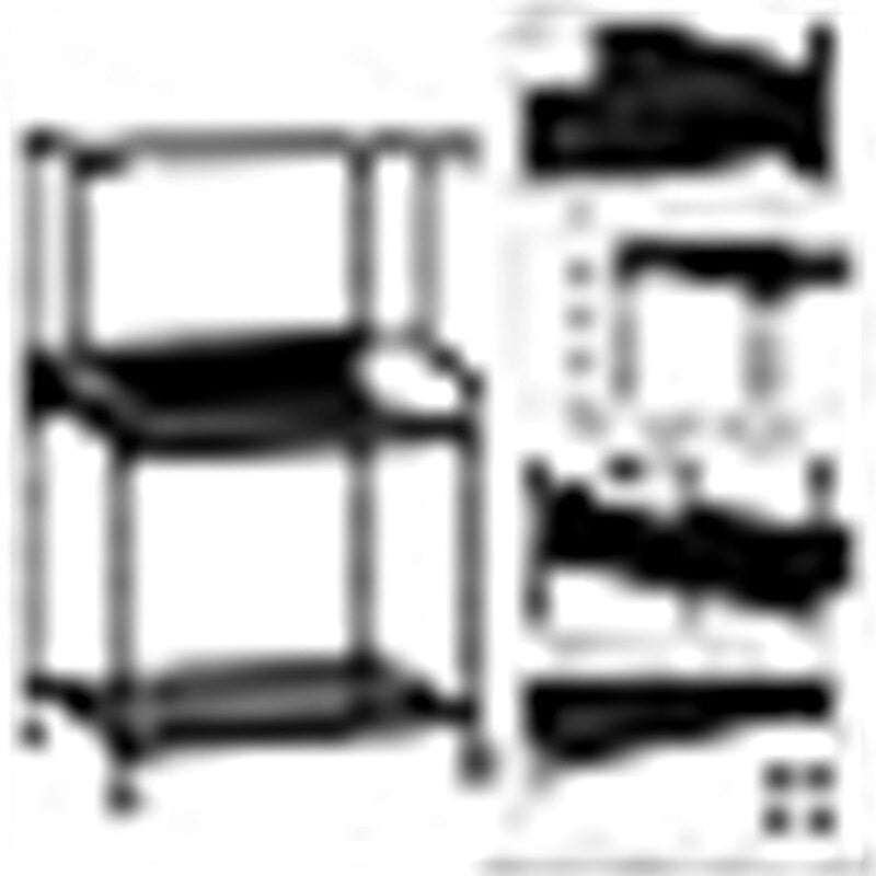 3-Tier Rolling Printer Stand with Adjustable Storage Shelves Metal Frame