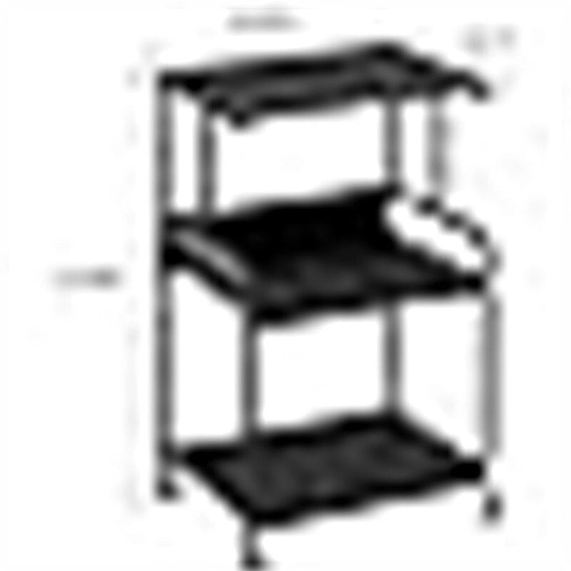 3-Tier Rolling Printer Stand with Adjustable Storage Shelves Metal Frame