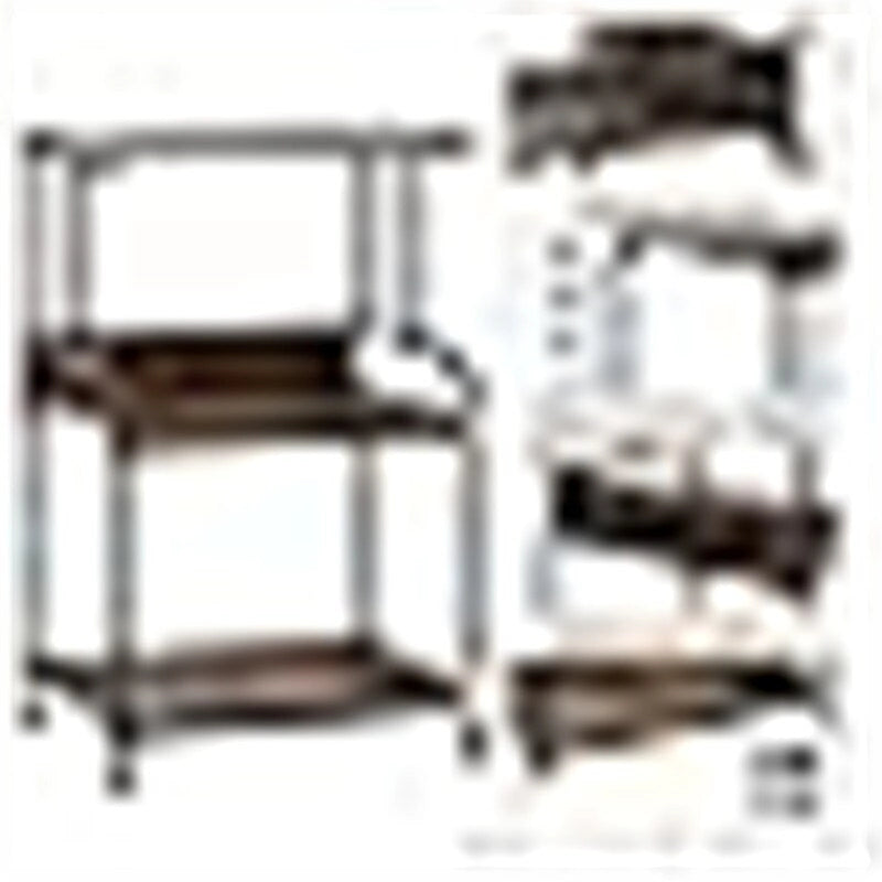 3-Tier Rolling Printer Stand with Adjustable Storage Shelves Metal Frame