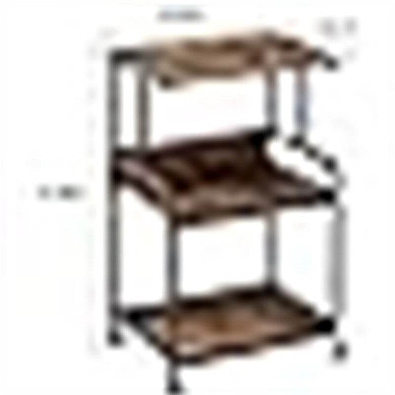 3-Tier Rolling Printer Stand with Adjustable Storage Shelves Metal Frame