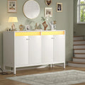 4-Door Sideboard Cabinet with LED Lighting and Power Outlets
