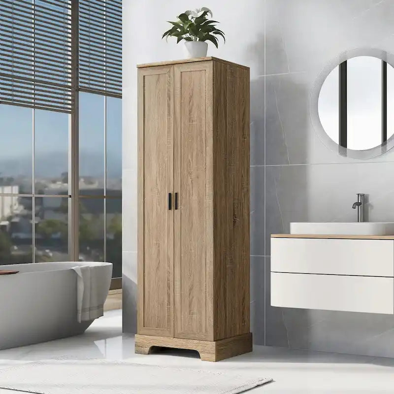 Versatile Two-Door Storage Cabinet with Adjustable Shelves, Black