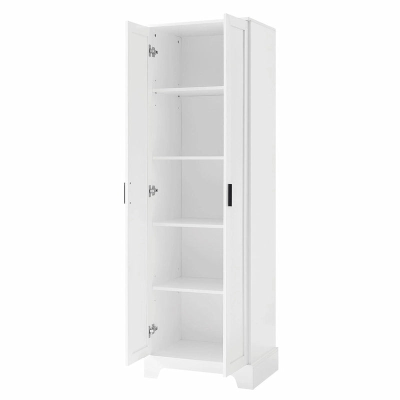 Versatile Two-Door Storage Cabinet with Adjustable Shelves, Black