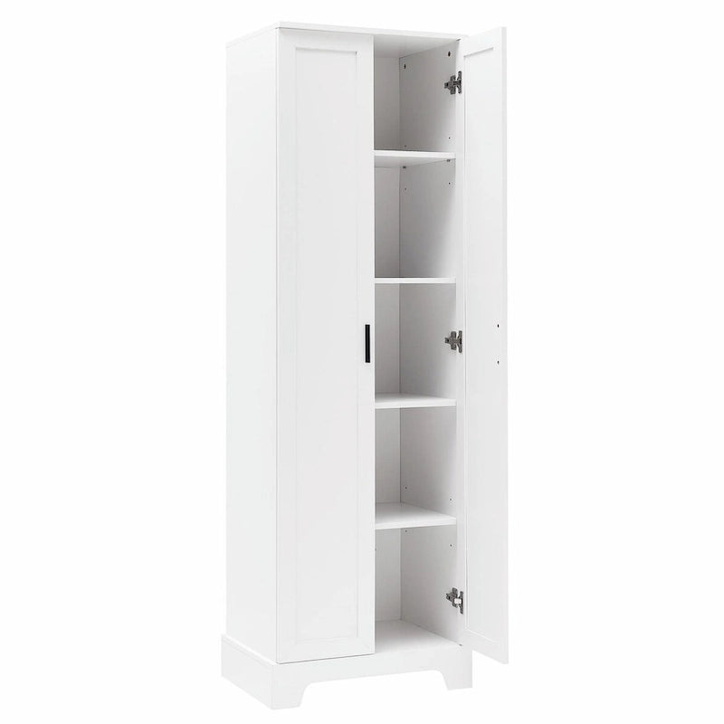 Versatile Two-Door Storage Cabinet with Adjustable Shelves, Black