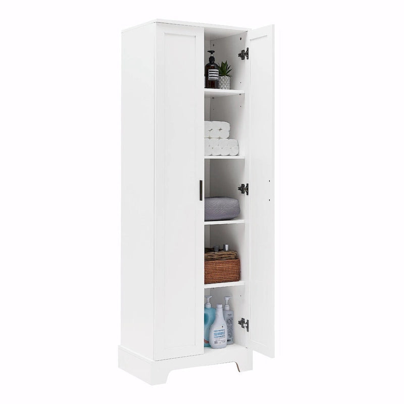 Versatile Two-Door Storage Cabinet with Adjustable Shelves, Black