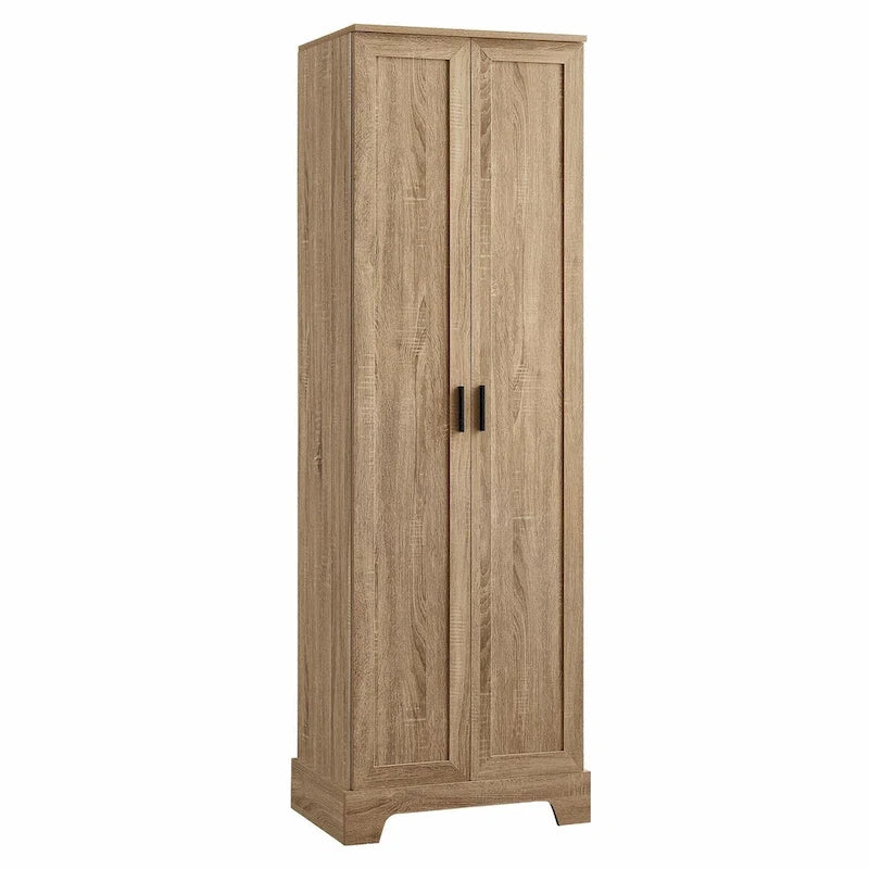 Versatile Two-Door Storage Cabinet with Adjustable Shelves, Black