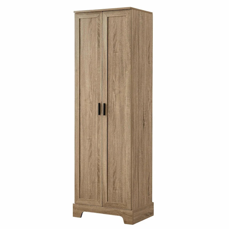 Versatile Two-Door Storage Cabinet with Adjustable Shelves, Black