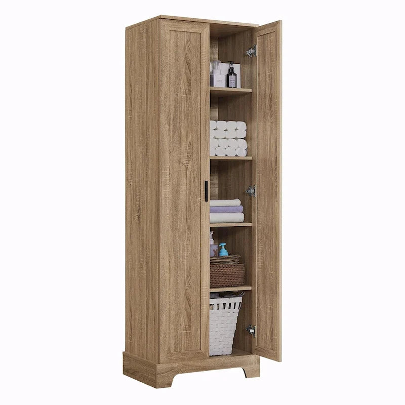 Versatile Two-Door Storage Cabinet with Adjustable Shelves, Black
