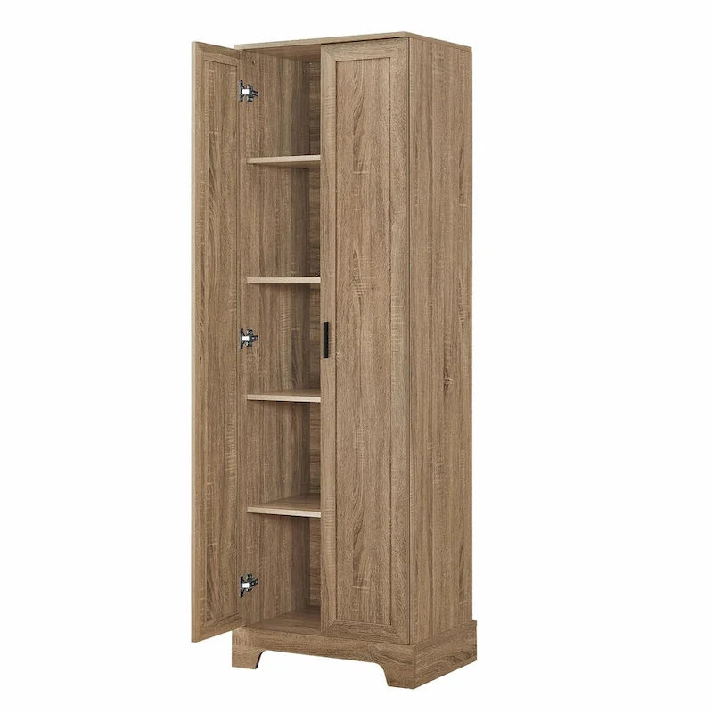 Versatile Two-Door Storage Cabinet with Adjustable Shelves, Black