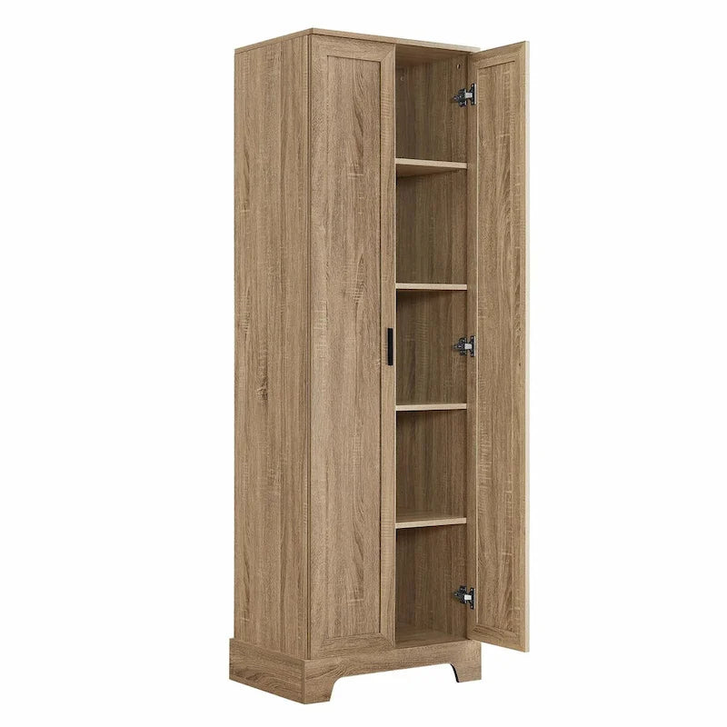 Versatile Two-Door Storage Cabinet with Adjustable Shelves, Black