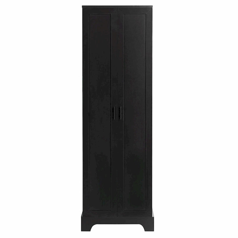Versatile Two-Door Storage Cabinet with Adjustable Shelves, Black