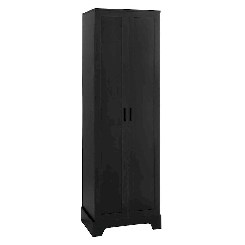 Versatile Two-Door Storage Cabinet with Adjustable Shelves, Black