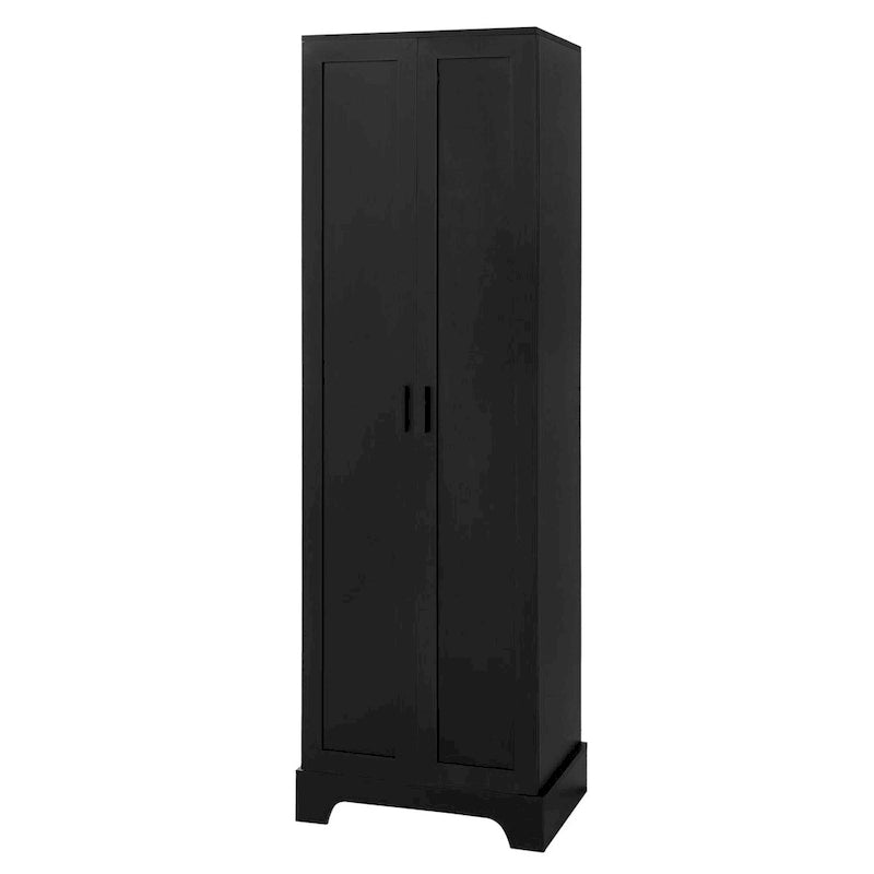 Versatile Two-Door Storage Cabinet with Adjustable Shelves, Black